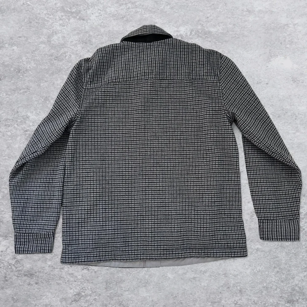 NWOT Old Navy Mens Grey Houndstooth Button Front Lined Shirt Jacket Shacket L